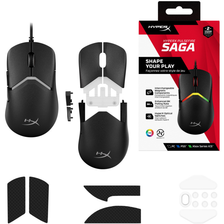 Rato de gaming HyperX Pulsefire Saga (Preto)