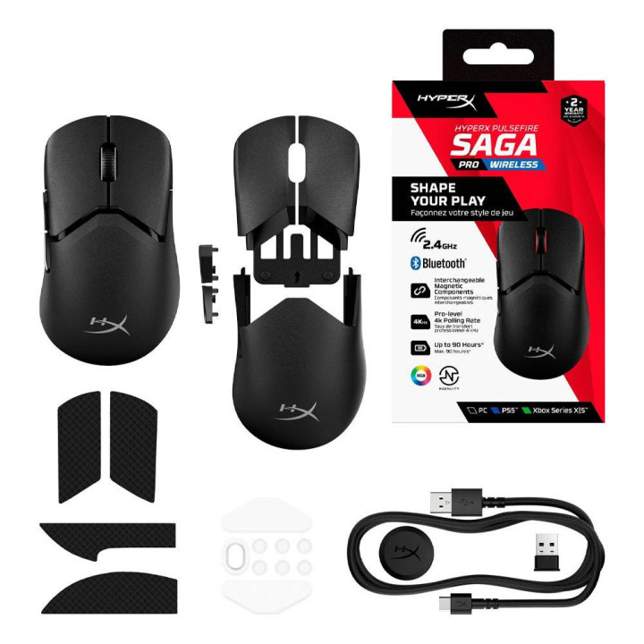 Rato gaming HyperX Pulsefire Saga Pro Wireless (Preto)