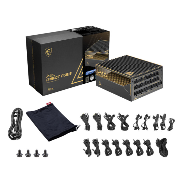 Fonte Modular MSI MEG Ai1600T PCIE5 1600W ATX 80 PLUS Titanium Preta
