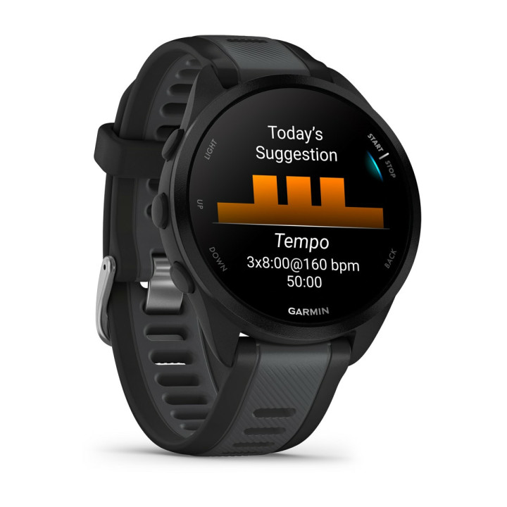 Garmin Forerunner 165 Music 3,05 cm (1.2") AMOLED 43 mm Digital 390 x 390 pixels Ecrã táctil Preto GPS