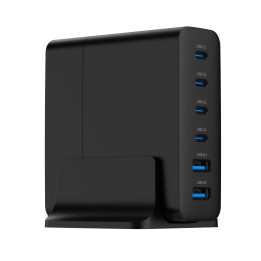 Carregador Gembird 6 portas USB 75W GaN Preto