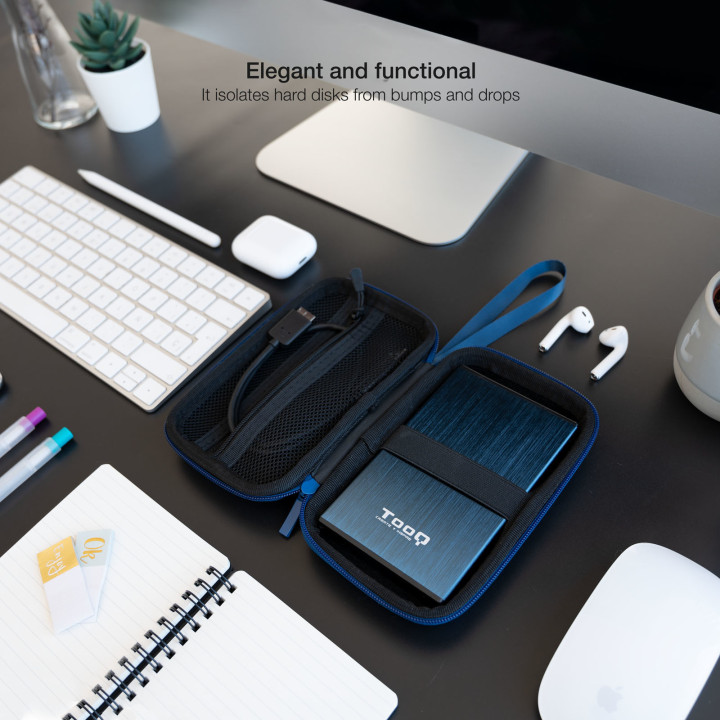 TooQ TQBC-E2503PB bolsa para discos rígidos Estojo Azul marinho