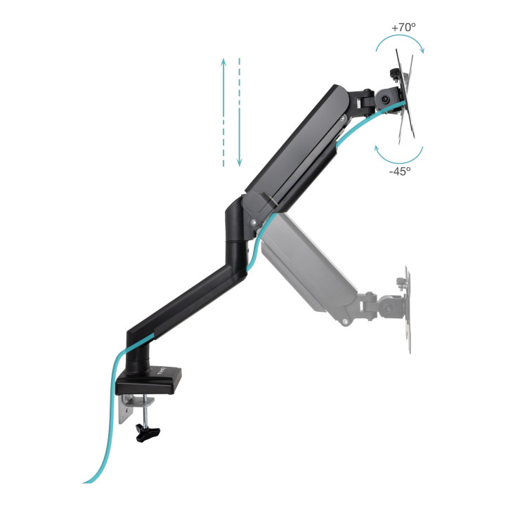 TooQ DB1334TNR-B montagem e suporte para monitores 86,4 cm (34") Secretária Preto