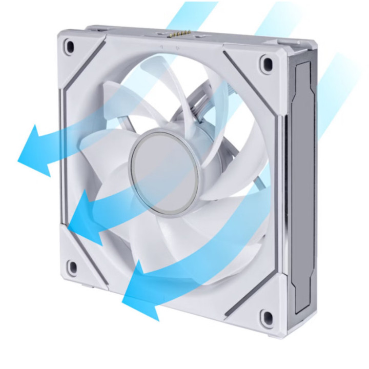 Ventoinha Lian Li UNI FAN SL120 Infinity RGB Reverse Blade PWM Branca