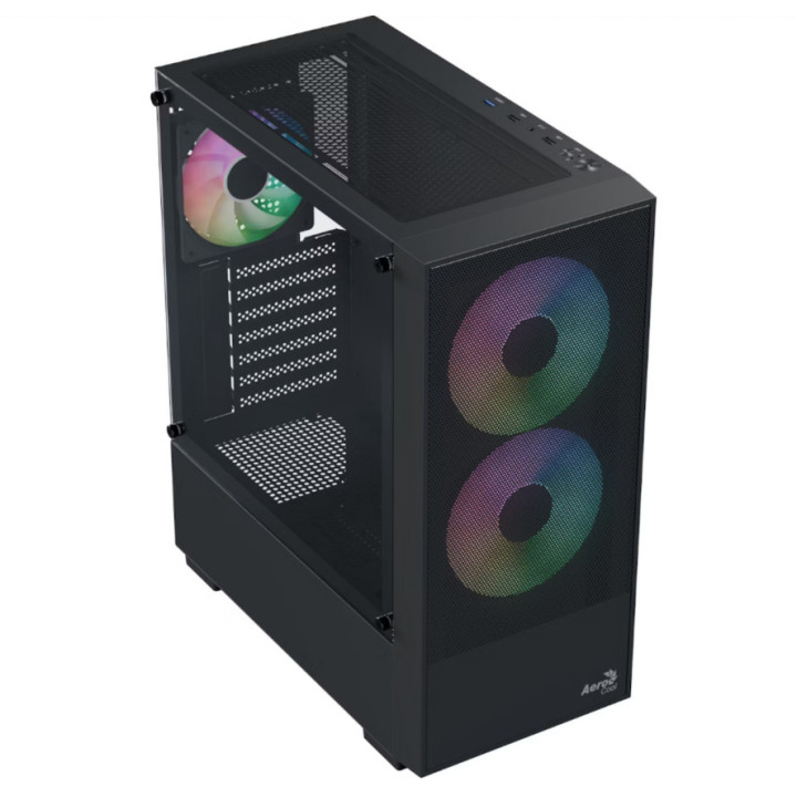 Caixa ATX Aerocool B508A Flow ARGB Vidro Temperado Preta