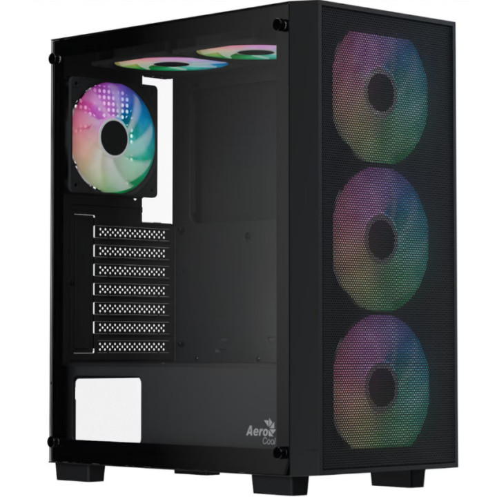 Caixa ATX Aerocool B509A Flow ARGB Vidro Temperado Preta