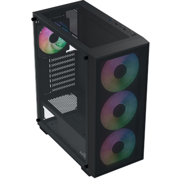 Caixa ATX Aerocool B509A Flow ARGB Vidro Temperado Preta