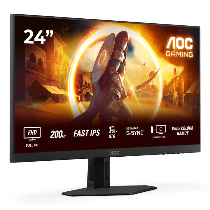 AOC G4 24G4HRE monitor de ecrã 60,5 cm (23.8") 1920 x 1080 pixels Full HD LED Preto, Vermelho
