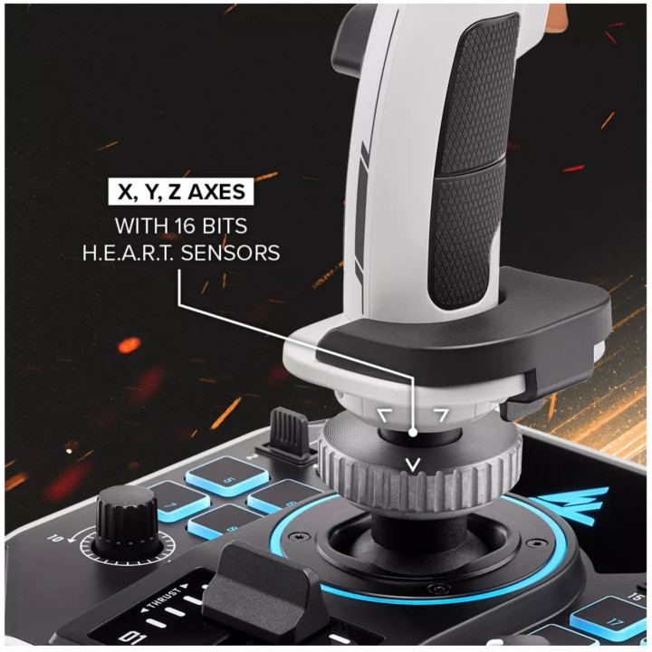 Joystick Thrustmaster Sol-R 2 HOSAS Space Sim Duo Preto, Branco