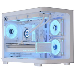 Caixa Micro-ATX Aerocool P300C ARGB Vidro Temperado Branco
