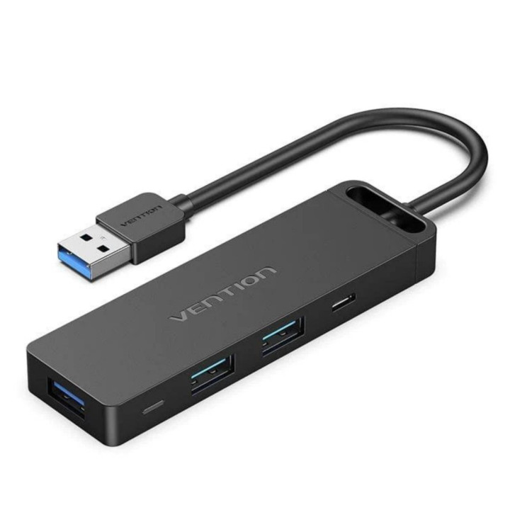 Docking USB 3.0 Vention 3x USB 1x MicroUSB PD 1xLeitor cartões Preta