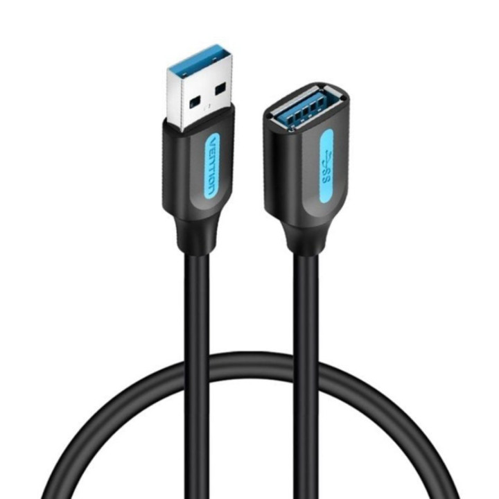 Cabo extensão USB 3.0 Vention USB A M/F 5Gbps 1.5m Preto