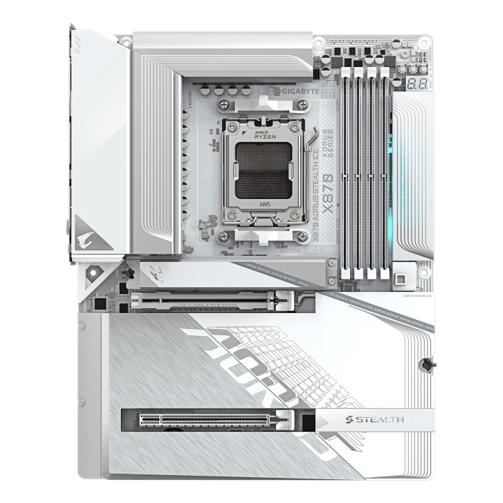 GIGABYTE X870 AORUS STEALTH ICE AMD X870 Ranhura AM5 ATX