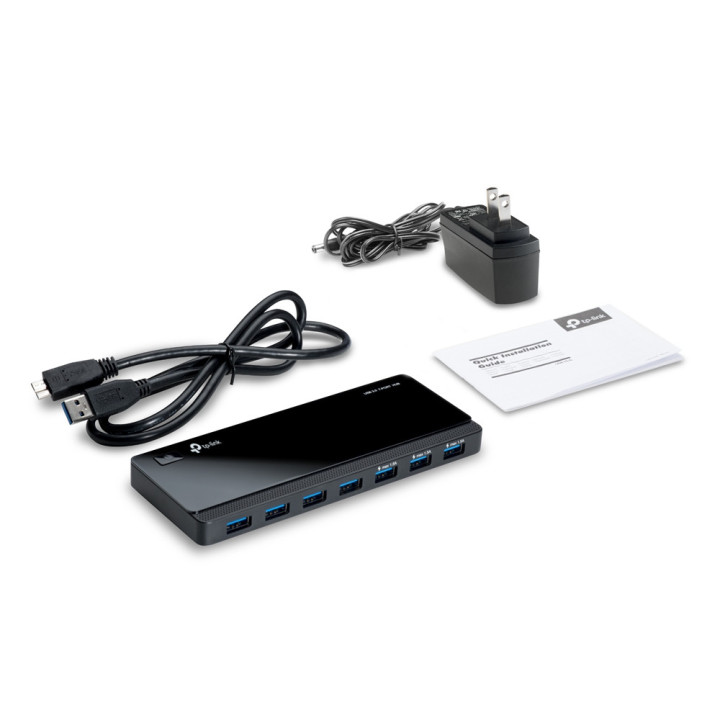 TP-Link UH700 hub de interface USB 3.2 Gen 1 (3.1 Gen 1) Micro-B 5000 Mbit s Preto