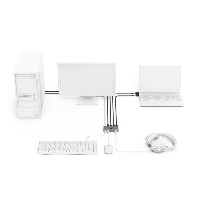 Hama 00200135 chaveador KVM Metálico