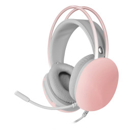 Mars Gaming MHGLOWP auscultador Auscultadores Com fios Fita de cabeça Jogos USB Type-A Rosa