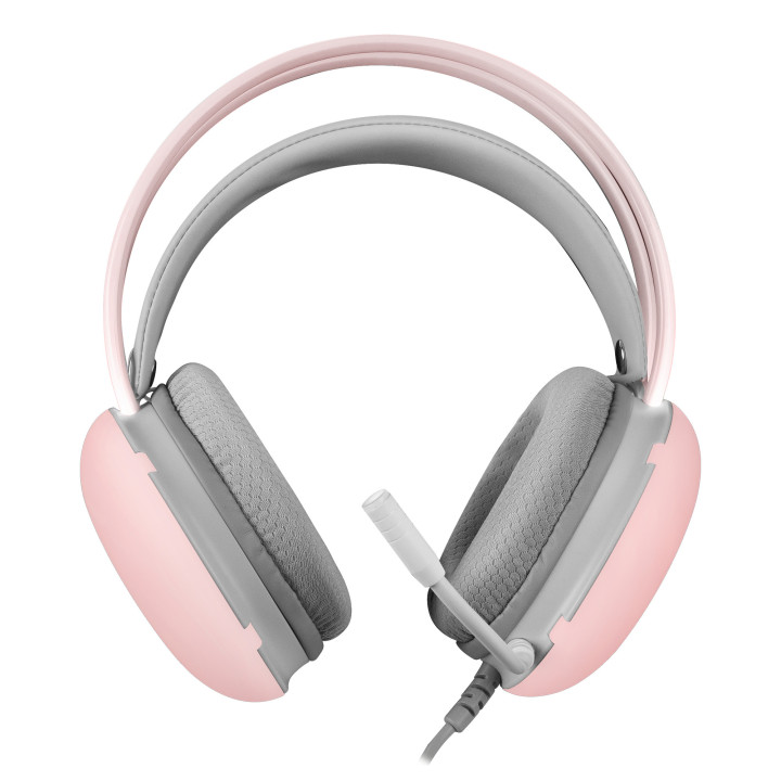 Mars Gaming MHGLOWP auscultador Auscultadores Com fios Fita de cabeça Jogos USB Type-A Rosa