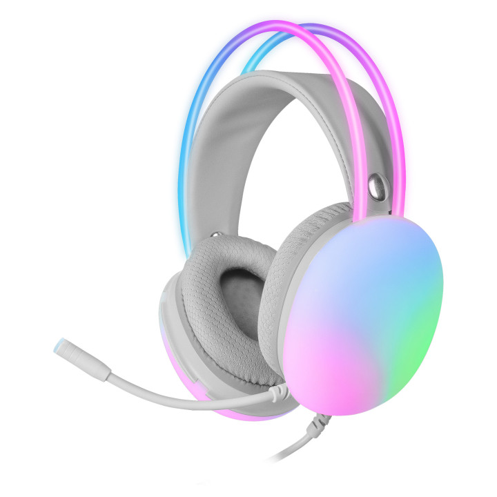 Mars Gaming MHGLOWP auscultador Auscultadores Com fios Fita de cabeça Jogos USB Type-A Rosa