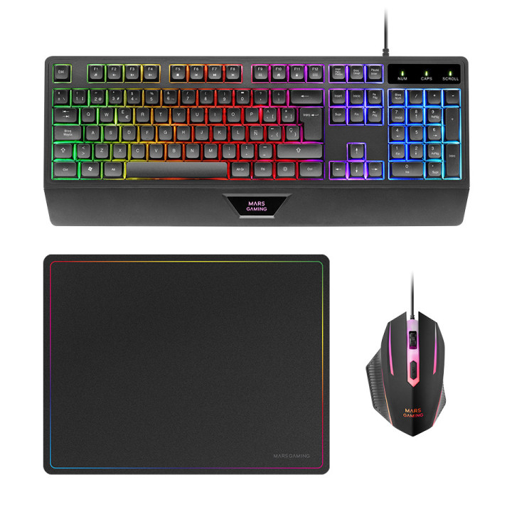 Mars Gaming MCP124 teclado Rato incluído Jogos USB QWERTY Português Preto