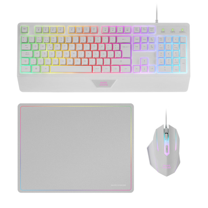 Mars Gaming MCP124W teclado Rato incluído Jogos USB QWERTY Português Branco