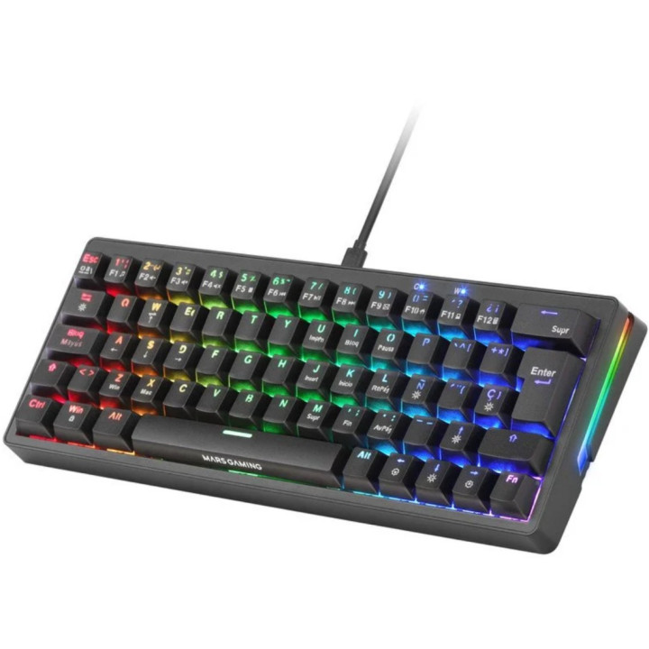 Teclado Mars Gaming MKMINIPRO RGB Mecânico 60% USB PT Preto