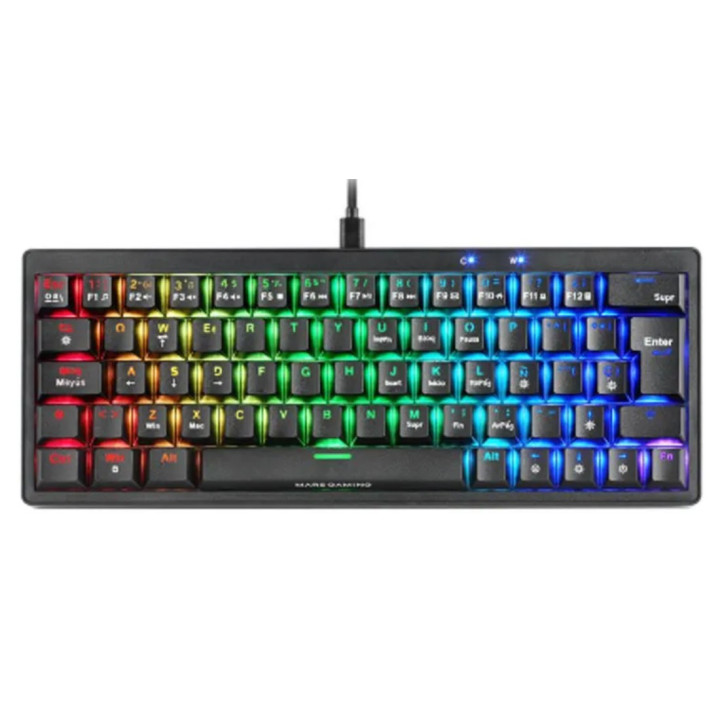Teclado Mars Gaming MKMINIPRO RGB Mecânico 60% USB PT Preto