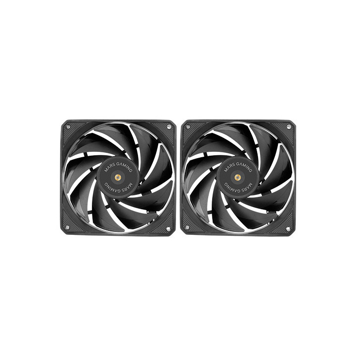 Mars Gaming MF-NCLX2 Caixa de computador Ventoinha 12 cm Preto 2 unidade(s)