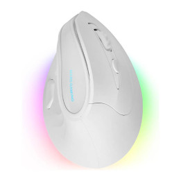 Rato Vertical Mars Gaming MMSKW RF Wireless + Bluetooth Ótico 8400 DPI Branco