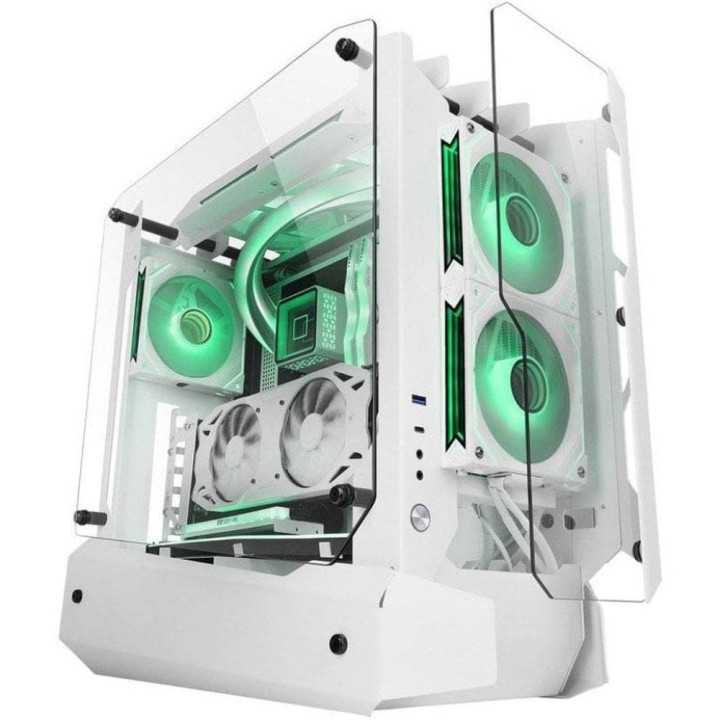 Caixa ATX Mars Gaming MC-EDGE RGB Tempered Glass Branca