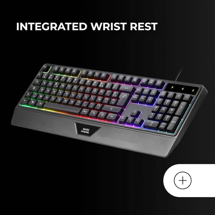 Teclado Mecânico Híbrido Mars Gaming MK124 FRGB PT H-Mech Black