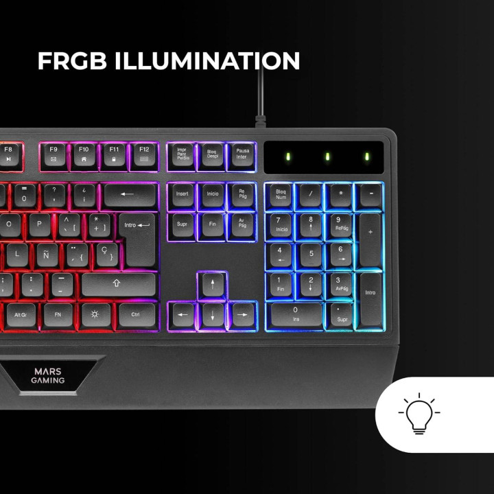 Teclado Mecânico Híbrido Mars Gaming MK124 FRGB PT H-Mech Black