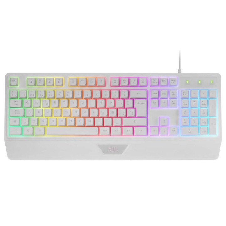 Teclado Mecânico Híbrido Mars Gaming MK124 FRGB PT H-Mech White