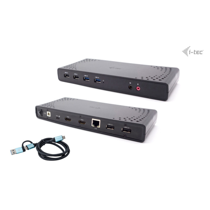 i-tec CADUALHDMIDOCKPD base & duplicador de portas Com fios USB 3.2 Gen 1 (3.1 Gen 1) Type-C Preto