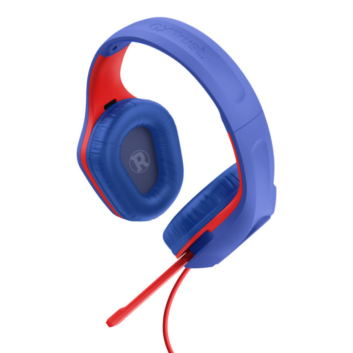 Trust GXT 415SM Zirox Auscultadores Com fios Fita de cabeça Jogos Azul, Vermelho