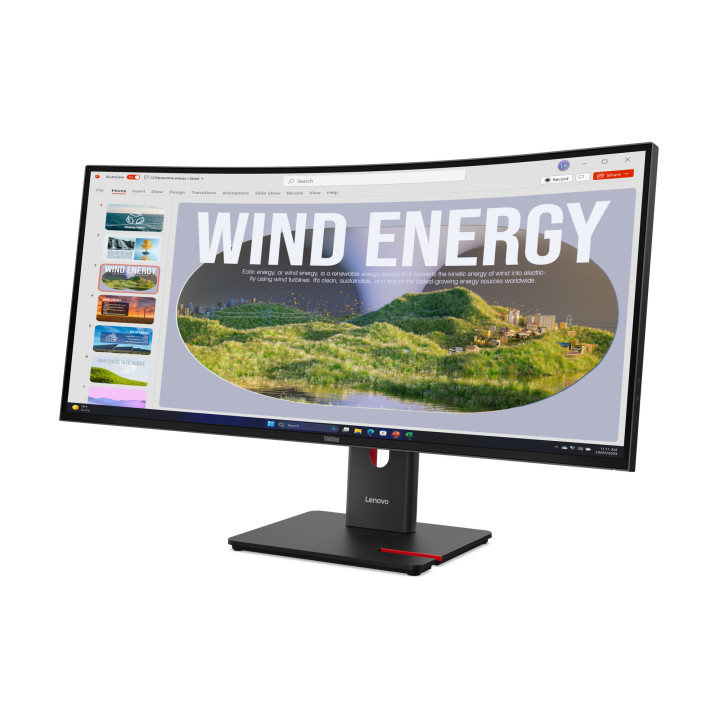 Lenovo ThinkVision T34WD-40 LED display 86,4 cm (34") 3440 x 1440 pixels Wide Quad HD Preto