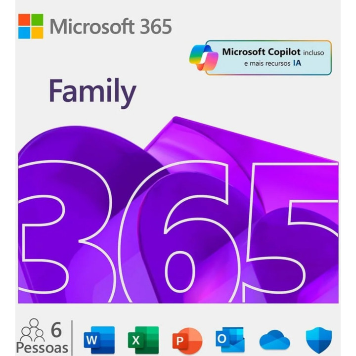 MICROSOFT M365 Family Portuguese EuroZone Subscr 1YR Medialess FY25H2