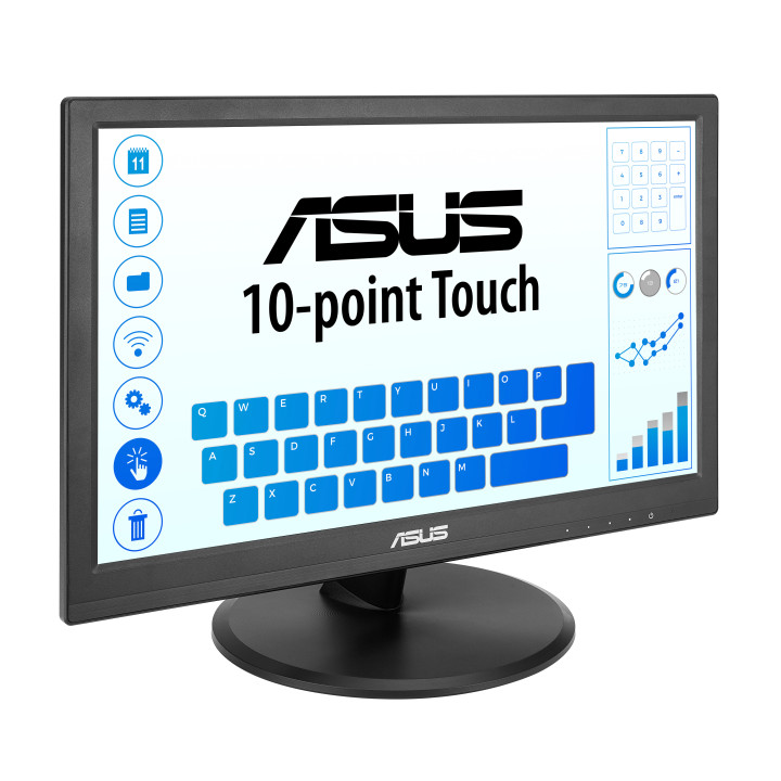 ASUS Touch VT169HE monitor de ecrã 39,6 cm (15.6") 1920 x 1080 pixels Full HD LED Ecrã táctil Tampo de mesa Preto