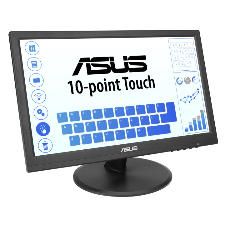 ASUS Touch VT169HE monitor de ecrã 39,6 cm (15.6") 1920 x 1080 pixels Full HD LED Ecrã táctil Tampo de mesa Preto
