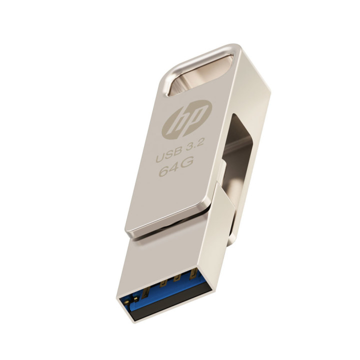 Pendrive HP x206c OTG 64GB USB Type-A / USB Type-C Prateado
