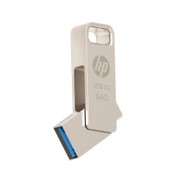 Pendrive HP x206c OTG 64GB USB Type-A / USB Type-C Prateado