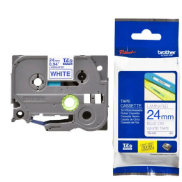 BROTHER P-Touch TZE-253 blue on white 24mm