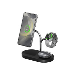 Samsung GP-PWU024WIABW carregador de dispositivos móveis Auscultadores, Smartphone, Smartwatch Preto, Prateado USB Carregamento