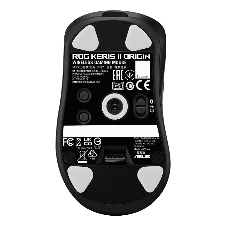 ASUS ROG Keris II Origin BLK rato Jogos Mão direita RF Wireless + Bluetooth + USB Type-A Ótico 42000 DPI
