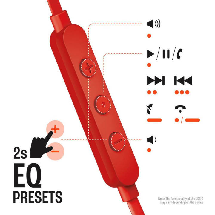 Headphones JBL Tune 310C Chamadas/Música USB Type-C Vermelho