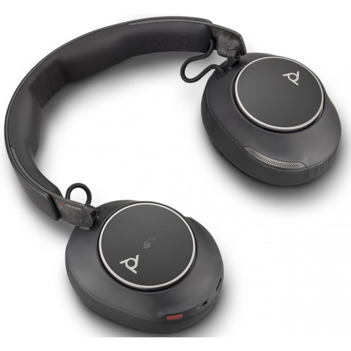 Headset Poly Voyager Surround 80 UC com USB-C certificado para Microsoft Teams + Adaptador USB-C/A