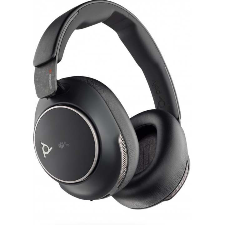 Headset Poly Voyager Surround 80 UC com USB-C certificado para Microsoft Teams + Adaptador USB-C/A