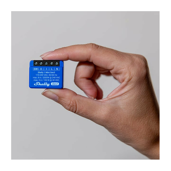 Shelly 1 Mini Gen3 Interruptor inteligente 1P Azul