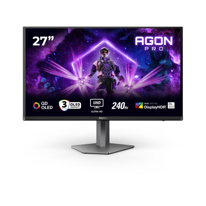 AOC G2 AG276UZD monitor de ecrã 67,3 cm (26.5") 3840 x 2160 pixels 4K Ultra HD OLED Preto