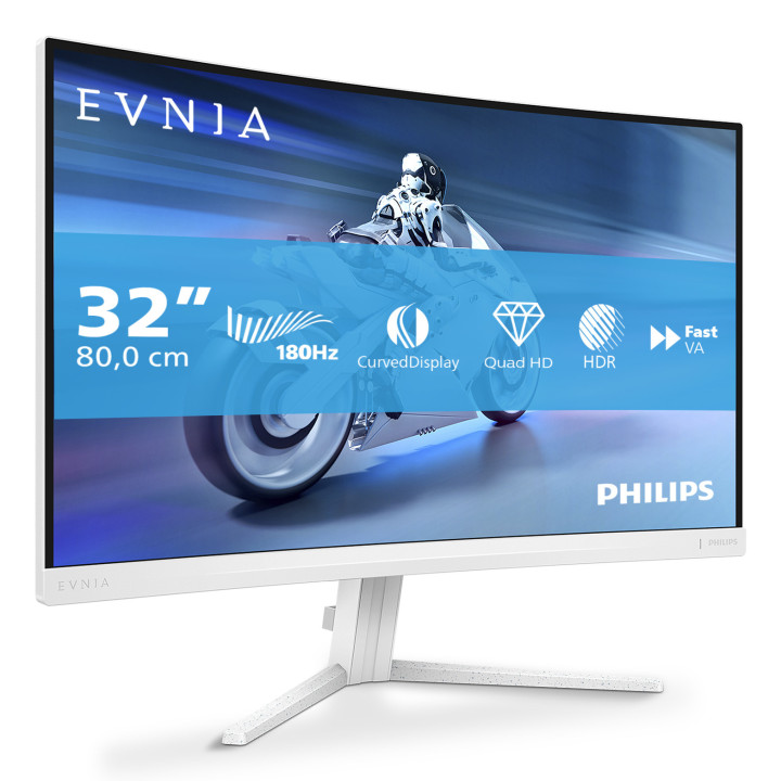 Philips Evnia 5000 32M2C5501 00 monitor de ecrã 80 cm (31.5") 2560 x 1440 pixels Quad HD LCD Branco