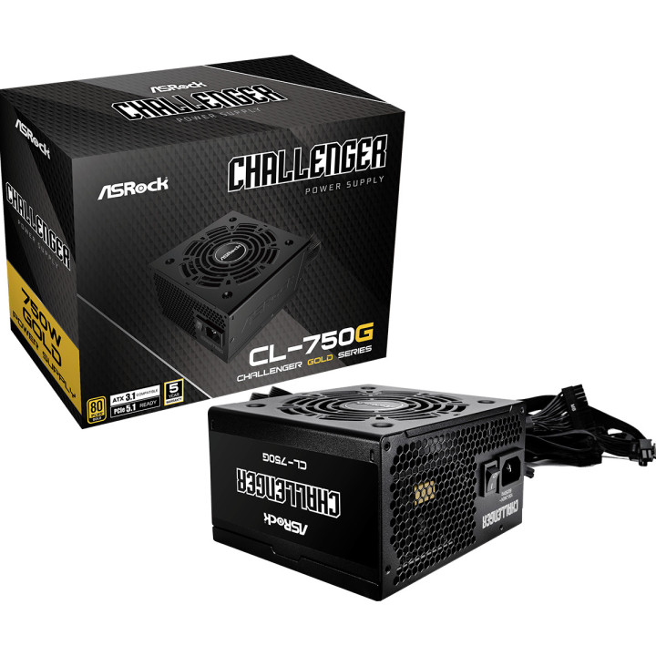 Asrock Challenger CL-750G fonte de alimentação 750 W 20+4 pin ATX ATX Preto